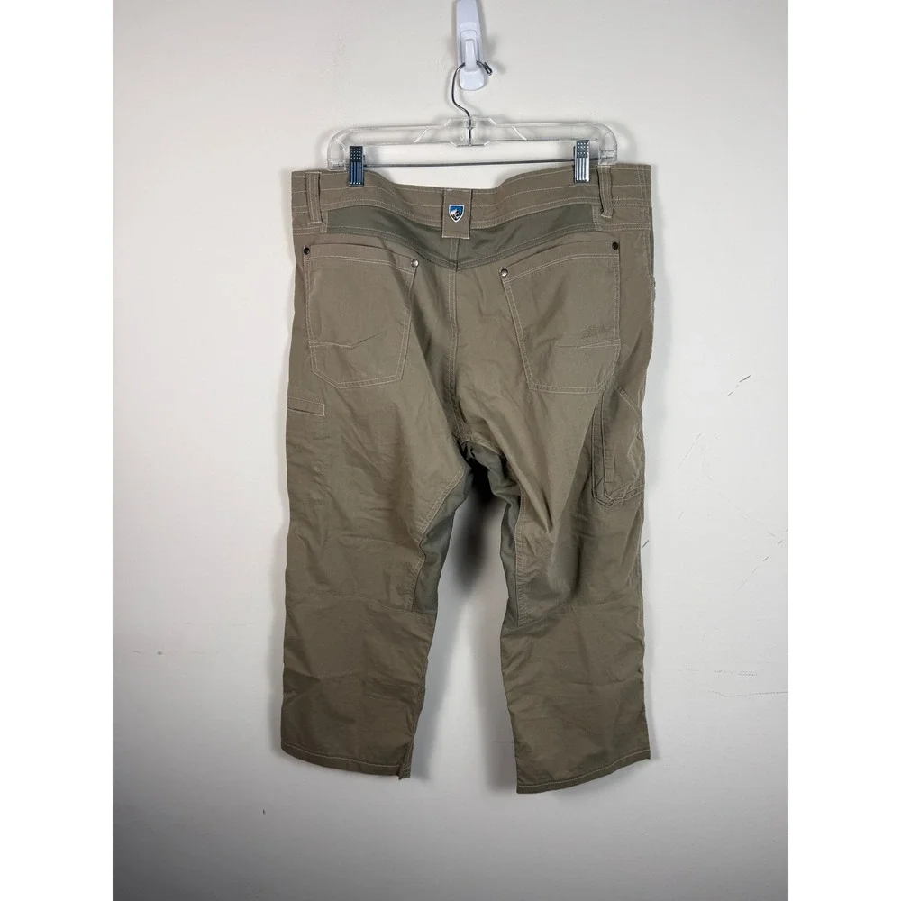 Kuhl Radikl Pants Mens 38x25 Khaki Tan Brown Hiking Outdoor Cropped Hemmed‎